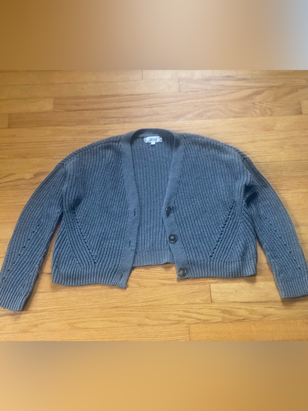Pink Rose Gray Knit Cardigan